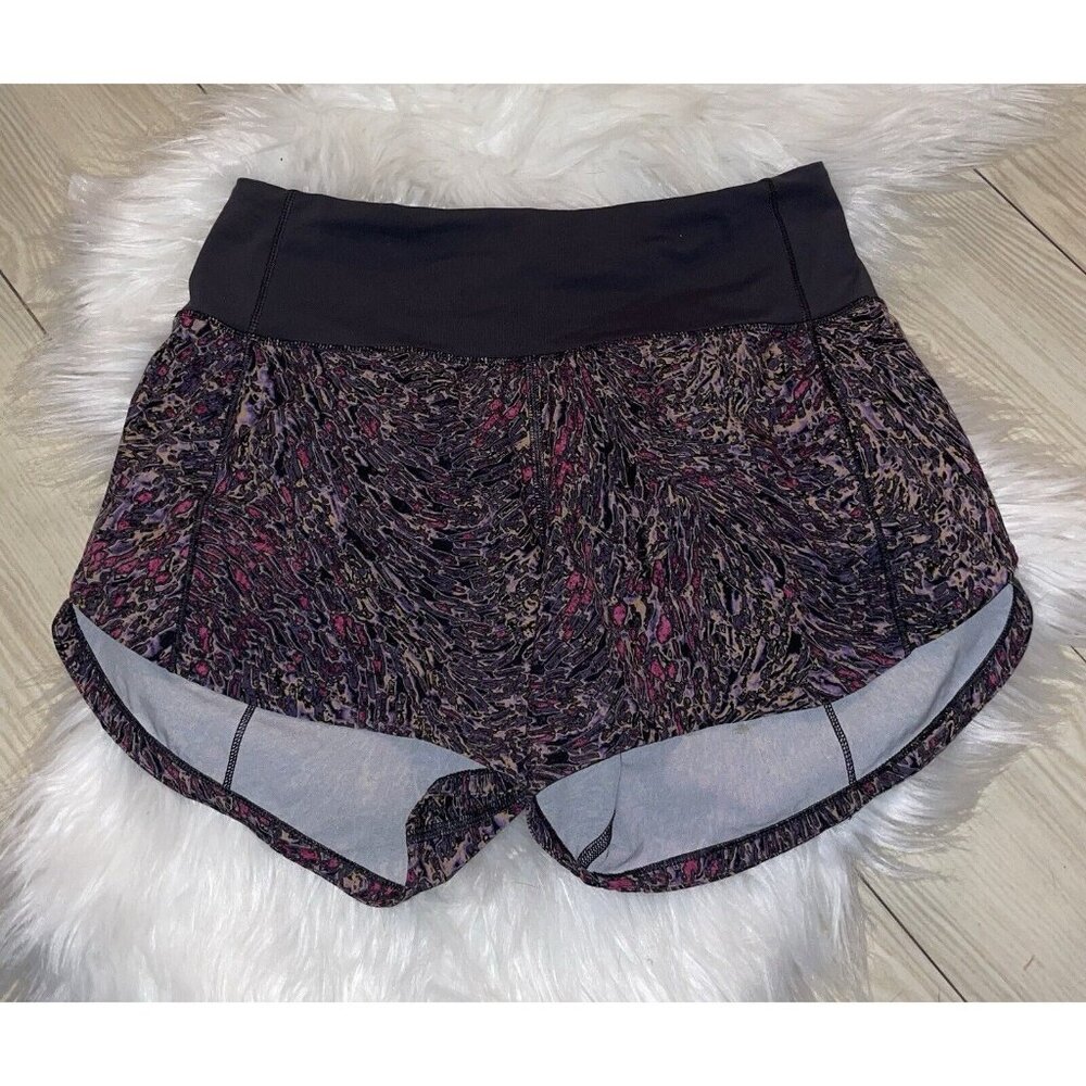 Lululemon Womens Running Shorts Brief Liner Printed Size 2